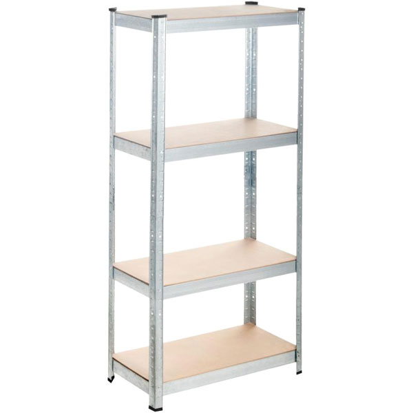 Стелаж 1500x700x300 мм Меткас Бюджет сірий ДВП полиці 4 шт. цинкований (40504094)